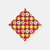 レトロ秋秋の花パターンブルゴーニュ スタンダードカクテルナプキン (角)