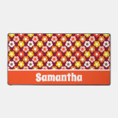 レトロ秋秋の花パターンブルゴーニュ デスクマット (正面)