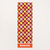 レトロ秋秋の花パターンブルゴーニュ ヨガマット (裏面)