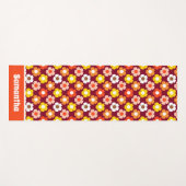 レトロ秋秋の花パターンブルゴーニュ ヨガマット (正面(横))