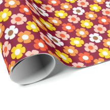 レトロ秋秋の花パターンブルゴーニュ