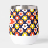 レトロ秋秋の花パターンブルー (背面)