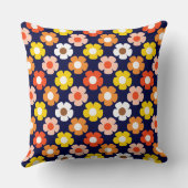 レトロ秋秋の花パターンブルー クッション (裏面)