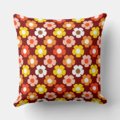レトロ秋秋の花パターンレッド クッション (裏面)