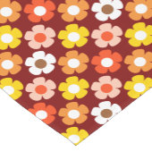 レトロ秋秋の花パターンレッド ショートテーブルランナー (コーナー)