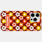レトロ秋秋の花パターンレッド Case-Mate iPhoneケース (裏面 (横))