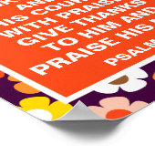 レトロ秋秋の花パープルサンクスギビング ポスター (角)