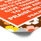 レトロ秋秋の花ブラウンサンクスギビング ポスター (角)