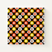 レトロ秋秋の花ブラックキッズスケッチブック ノートブック (裏面)