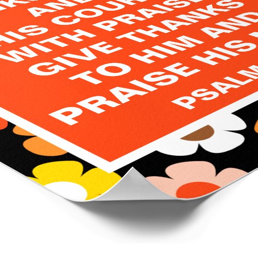 レトロ秋秋の花ブラックサンクスギビング ポスター (角)