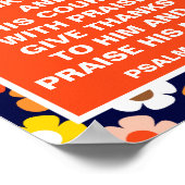 レトロ秋秋の花ブルーサンクスギビング ポスター (角)