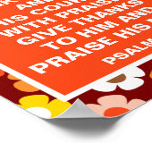 レトロ秋秋の花レッドサンクスギビング ポスター (角)