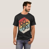 レトロ科学原子アイコン 友達 Tシャツ (正面フル)