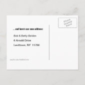 レトロ移動トラックの新しい住所 案内ポストカード (裏面)