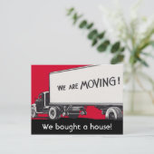 レトロ移動トラックの新しい住所 案内ポストカード (スタンド正面)