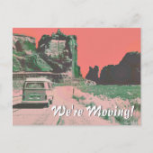 レトロ移動発表砂漠の風景アーポップ・アートのト ポストカード (正面)