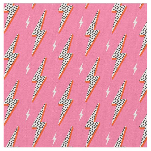 レトロ稲妻のボルト雷が赤く点滅 ファブリック (クローズアップ)