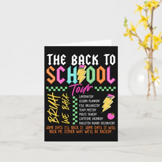 レトロ稲妻ボルトけんさく新学期ツアーテック カード (黄色い花)