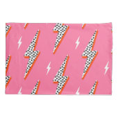 レトロ稲妻ボルトサンダーフラッシュレッド生地Thro 枕カバー (裏面)