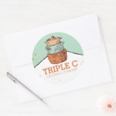 レトロ積み重ね料理ポットパンシェフケータリング ラウンドシール (封筒)