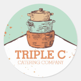 レトロ積み重ね料理ポットパンシェフケータリング ラウンドシール