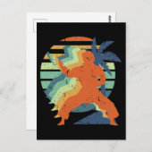 レトロ空手カンフー忍者武術アーツスポーツマン ポストカード (正面/裏面)