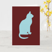 レトロ空白の猫 カード (黄色い花)