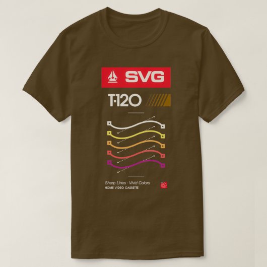 レトロ空白のVHS SVG Tシャツ (デザイン正面)