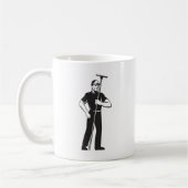 レトロ窓洗濯機の労働者のクリーニングの洗浄 コーヒーマグカップ (左)