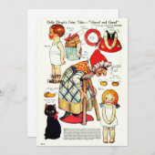 レトロ童話ハロウィン🎃紙人形 サンキューカード (正面/裏面)