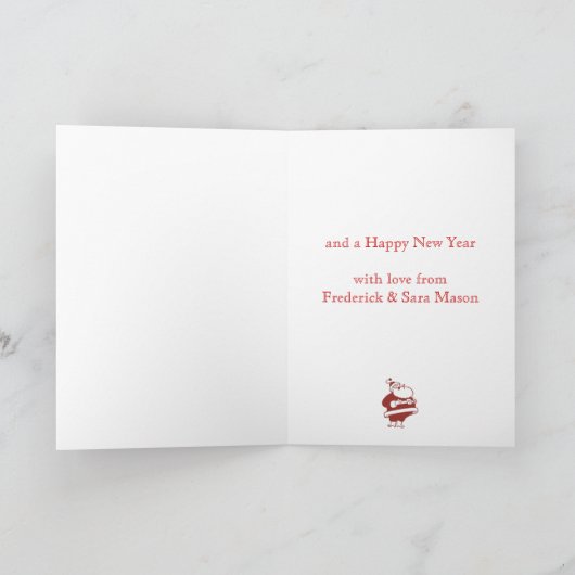 レトロ笑うサンタのクリスマスカード シーズンカード (内部)
