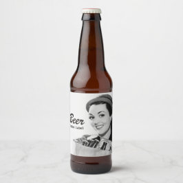レトロ笑顔の女性1950のビールの保持バッグ ビールラベル