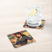 レトロ第2次世界大戦ピンアップガール紙コースター スクエアペーパーコースター (インサイチュ)