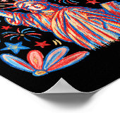 レトロ第4回7月リバティーアメリカガールウォーム像 ポスター (角)