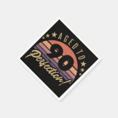 レトロ第90回誕生日ユーモア スタンダードカクテルナプキン (角)