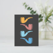 レトロ管喫煙カラフル管スモーカー ポストカード (スタンド正面)