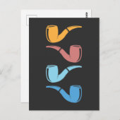 レトロ管喫煙カラフル管スモーカー ポストカード (正面/裏面)