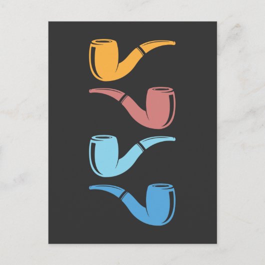 レトロ管喫煙カラフル管スモーカー ポストカード (正面)