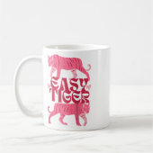 レトロ簡単タイガーボホタトゥースタイルバレンティーンズデイ コーヒーマグカップ (左)