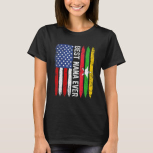 レトロ米ミャン最高のマン国旗Nana Ever Mother's Day Tシャツ