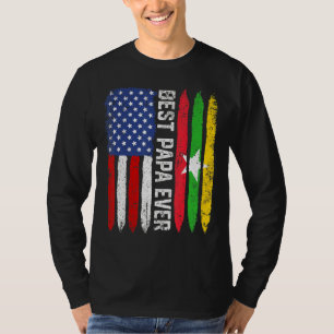 レトロ米ミャン最高のマ国旗パパファーズデー Tシャツ