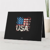 レトロ米国国旗USA 7月4日 カード (裏面)