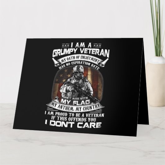レトロ米国旗退役軍人日私のフラグPと混乱しない カード (正面)