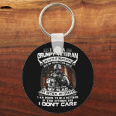 レトロ米国旗退役軍人日私のフラグPと混乱しない キーホルダー (正面)