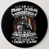 レトロ米国旗退役軍人日私のフラグPと混乱しない 缶バッジ (正面)