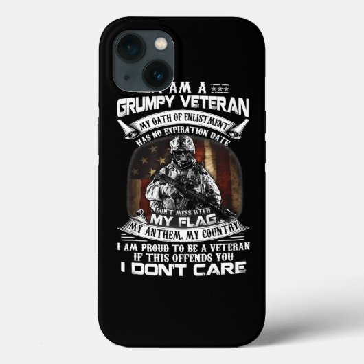 レトロ米国旗退役軍人日私のフラグPと混乱しない Case-Mate iPhoneケース (裏面)