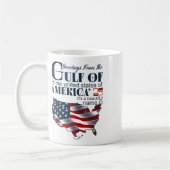 レトロ米国湾メキシおもしろいコ湾7月 コーヒーマグカップ (左)