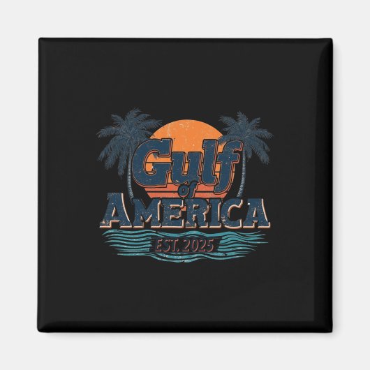 レトロ米国湾2025アメリカ国旗ロングS マグネット (正面)