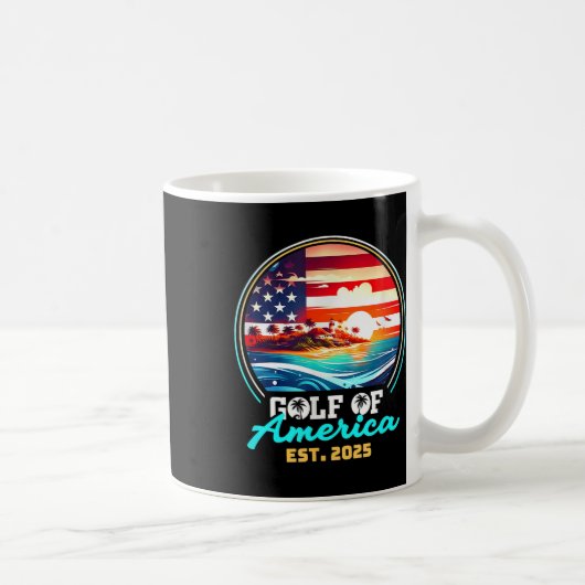 レトロ米国湾2025アメリカ国旗M コーヒーマグカップ (右)