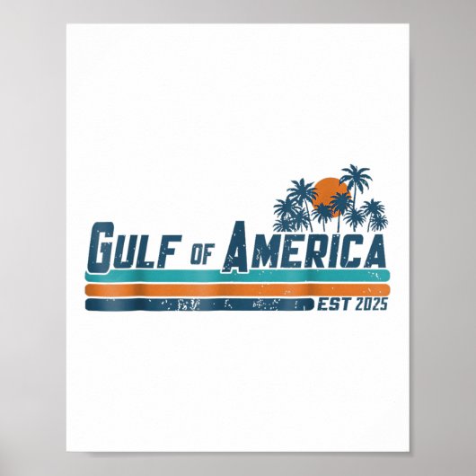 レトロ米国湾2025アメリカ国旗M ポスター (正面)